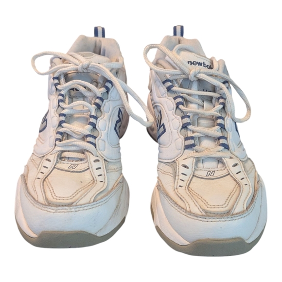 New Balance 407 White Blues Leather Athletic Walking Shoe Womens 7.5B - Picture 4 of 11